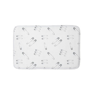 Goth Grunge Safety Pins Punk Patterned Bath Mat