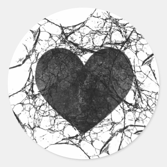 Goth Grunge Shattered Heart Stickers (Front)