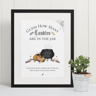 Goth Guess How Many Candies Baby Shower Game Poster
