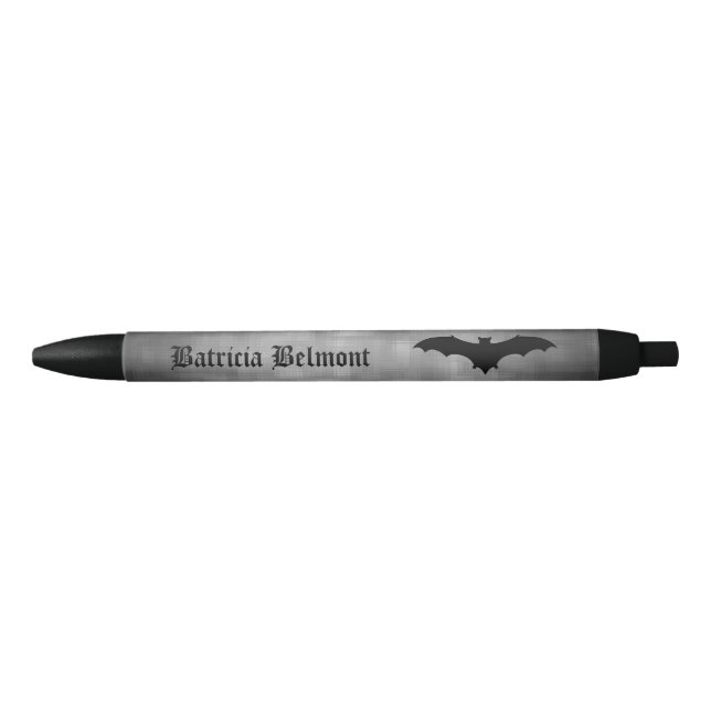Goth Halloween bat grungy Black Ink Pen (Front)