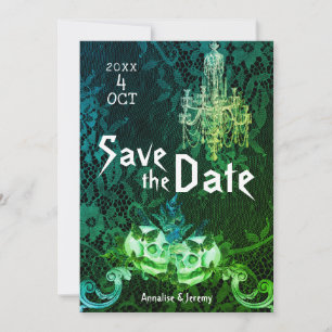 Goth Halloween Skulls Wedding Save The Date