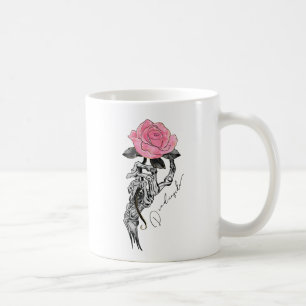 Goth Hand Skeleton With Pink Rose Dead Inside Coffee Mug