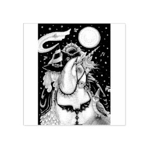 GOTH HEADLESS HORSEMAN WITCH, UNICORN RUBBER STAMP