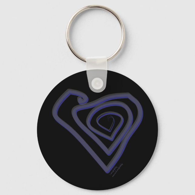 Goth Heart Keychain. Key Ring (Front)