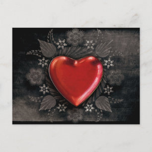 goth heart love postcard
