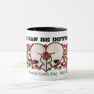 Goth Heart Skulls Love Mug