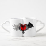 Goth Heart with Bat Wings,Angel Wings Lover's Mug<br><div class="desc">Goth,  jewel-like heart,  slightly crushed and a little cracked but not broken with Bat Wings and Angel Wings</div>