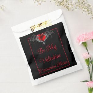 Goth Heart with Bat Wings Personalised Favour Bags