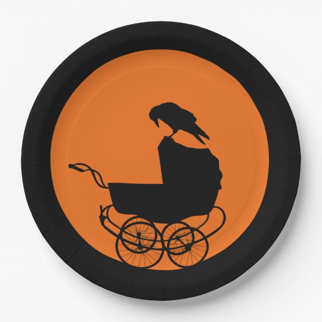 Goth-Horror Baby Shower Paper Plate (Front)