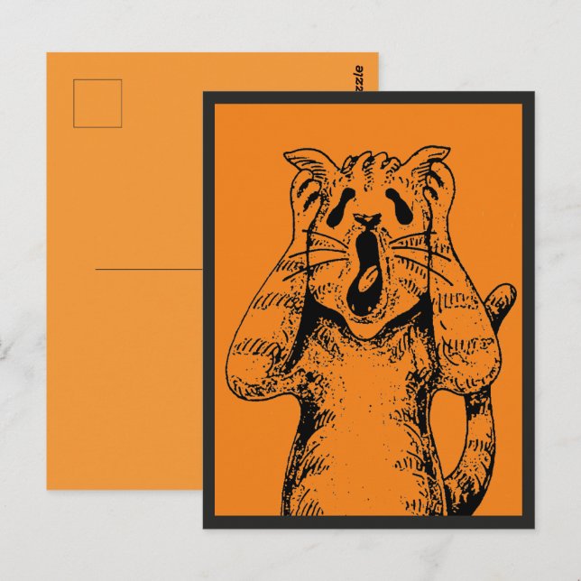 GOTH HORROR CAT DRAMA, SOMEONE MOVED LITTERBOX POSTCARD (Front/Back)