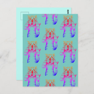 GOTH HORROR CAT DRAMA, SOMEONE MOVED LITTERBOX POSTCARD