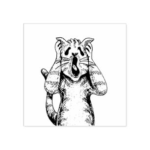 GOTH HORROR CAT DRAMA, SOMEONE MOVED LITTERBOX RUBBER STAMP
