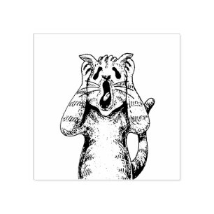 GOTH HORROR CAT DRAMA, SOMEONE MOVED LITTERBOX RUBBER STAMP