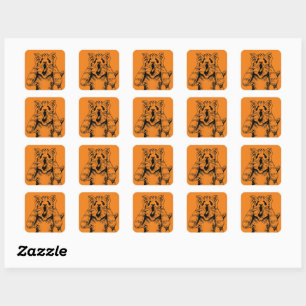 GOTH HORROR CAT DRAMA, SOMEONE MOVED LITTERBOX SQUARE STICKER