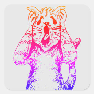GOTH HORROR CAT DRAMA, SOMEONE MOVED LITTERBOX SQUARE STICKER