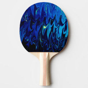 Goth inspired dark shades blue abstract pattern ping pong paddle