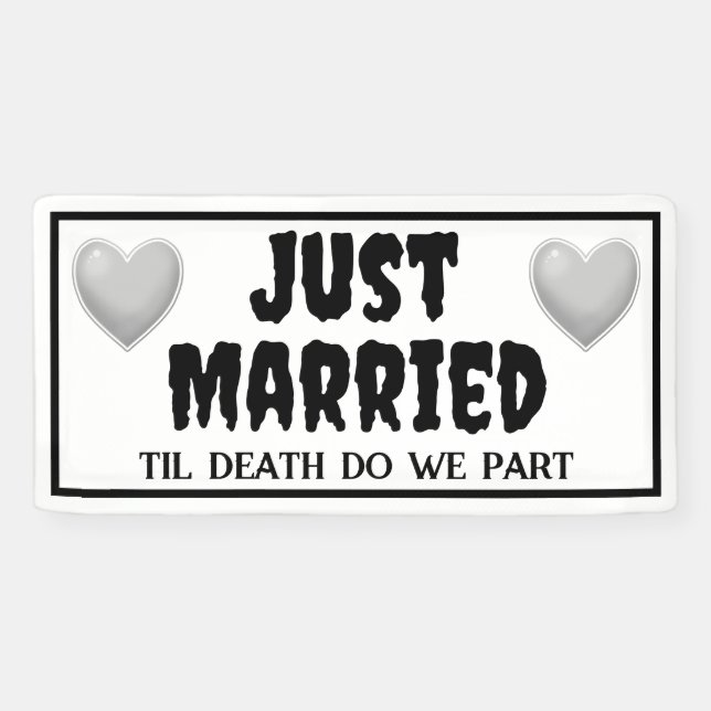 Goth Just Married Banner (Horizontal)