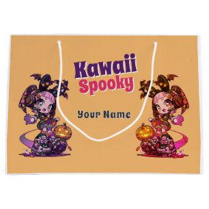 Goth Kawaii Spooky Anime Twin Girl Halloween Large Gift Bag