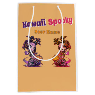 Goth Kawaii Spooky Anime Twin Girl Halloween Medium Gift Bag
