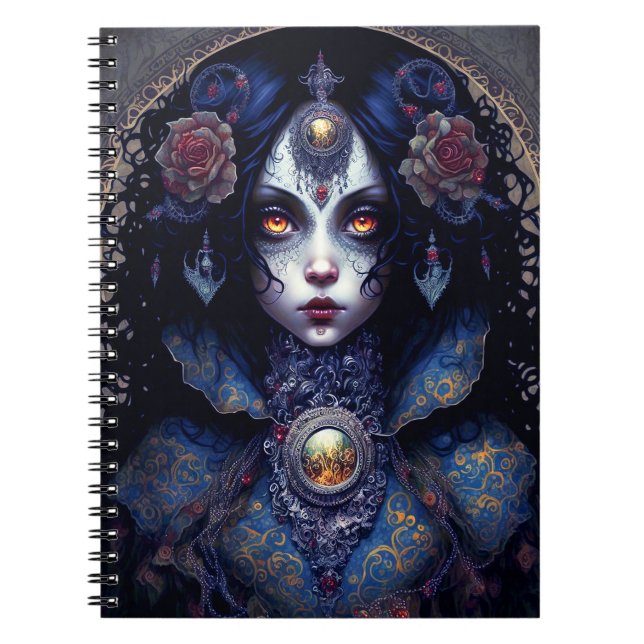 Goth Lady Gothic Fantasy Art Notebook (Front)
