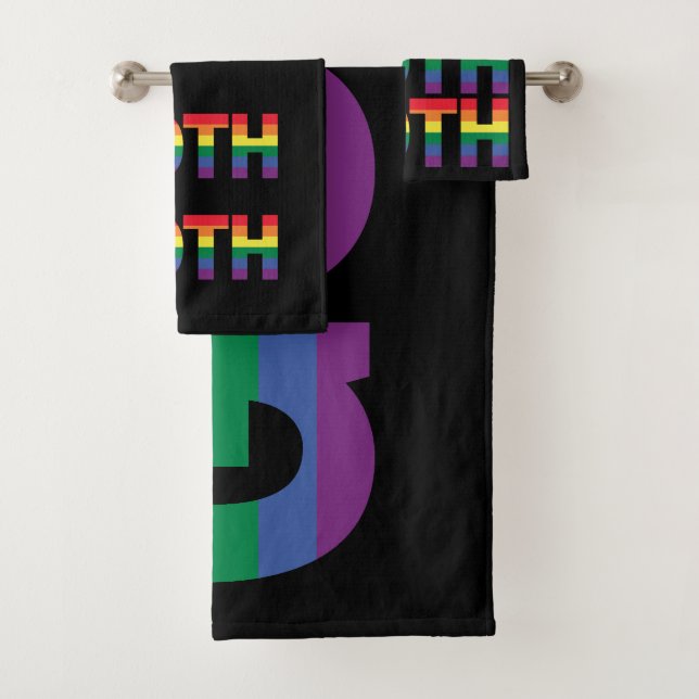 Goth LGBTQ+ Regenbogen  Bath Towel Set (Insitu)