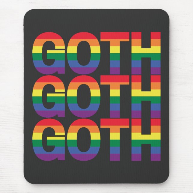 Goth LGBTQ+ Regenbogen  Mouse Mat (Front)