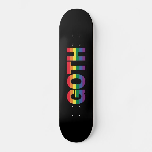 Goth LGBTQ+ Regenbogen Skateboard (Front)