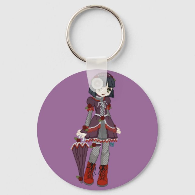 Goth Lolita Girl Key Ring (Front)