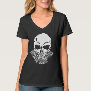 Goth Luna Moth Butterfly Skull Emo Punk Rock Insec T-Shirt