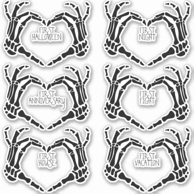 Goth Marriage Milestones Creepy Skeleton Hands Set (Front)
