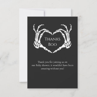 Goth Minimal Skeleton Baby shower Thank you Card
