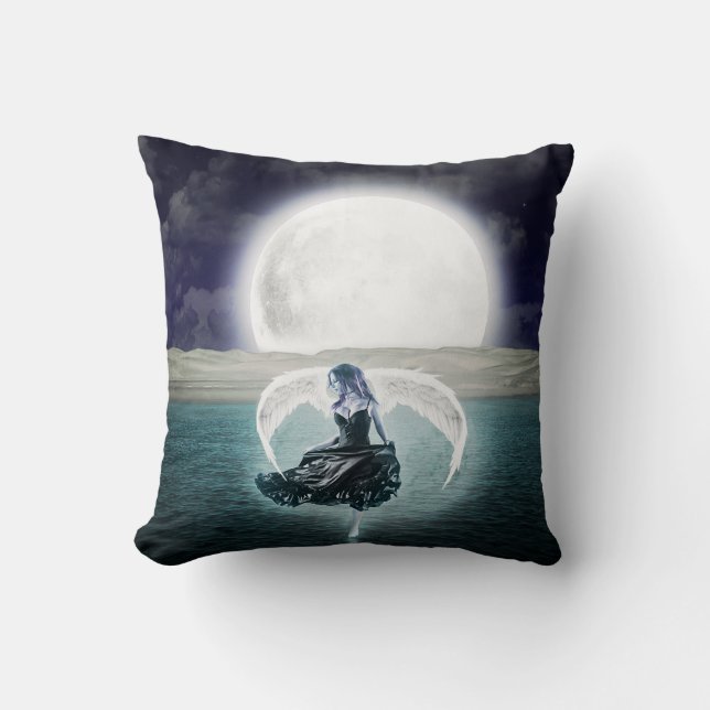 goth moon angel pillow (Front)