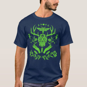 Goth Moth And Crescent Moon Creepy Halloween 802 T-Shirt