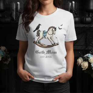 Goth Mum Blue Victorian Rocking Horse Tri-Blend Shirt