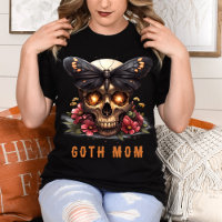 Goth Mum Floral Skull Moth Orange Mother's Day