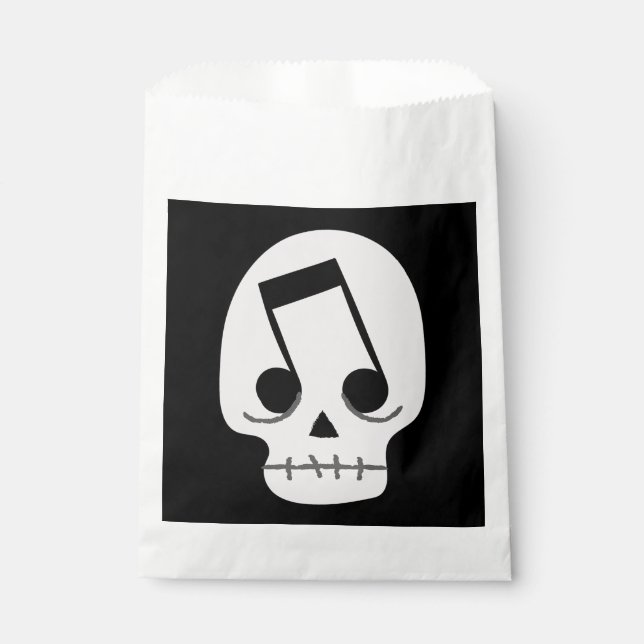 goth music note eyes skull  favour bags (Front)