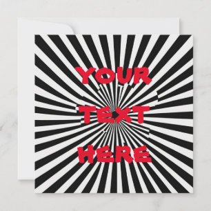 Goth Optical Illusion custom Stripe Birthday Card