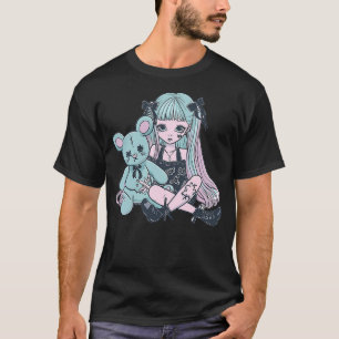 Goth Pastel Kawaii Anime Girl with Voodoo doll Ted T-Shirt