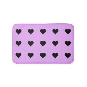 Goth Pink and Black Heart Design Bath Mat