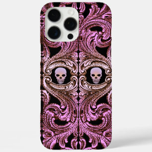 Goth Pink Ornament with Skull iPhone 16 Pro Max Case
