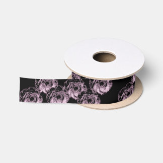 goth pink roses satin ribbon