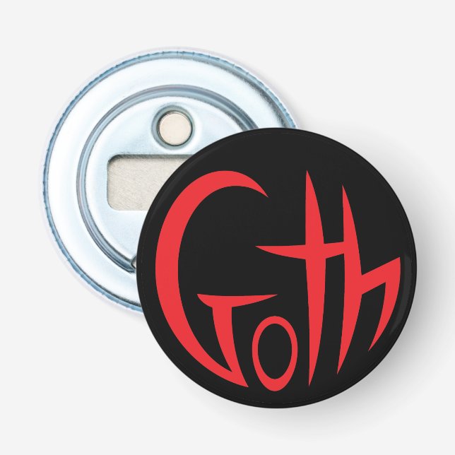 Goth (Pointed Lettering) (Red) Bottle Opener (Front)