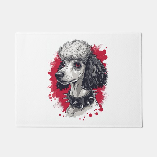 Goth Poodle – Dark Aesthetic Dog Doormat (Front)