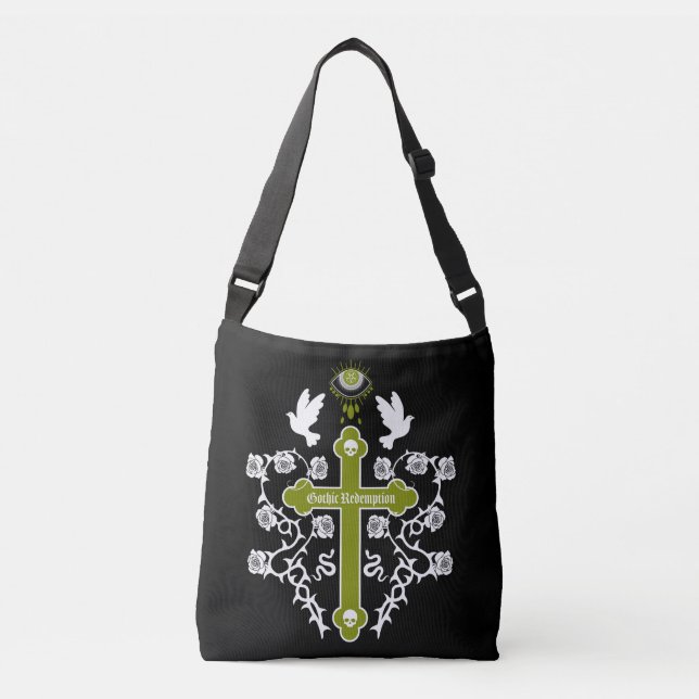 Goth Post Punk Fashion Crossbody Bag (Front)