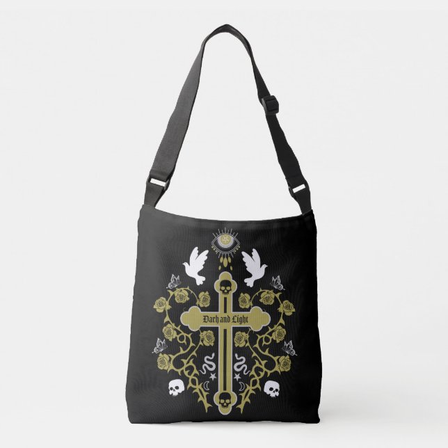 Goth Post Punk Fashion Crossbody Bag (Front)