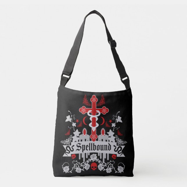 Goth Post Punk Fashion Crossbody Bag (Front)
