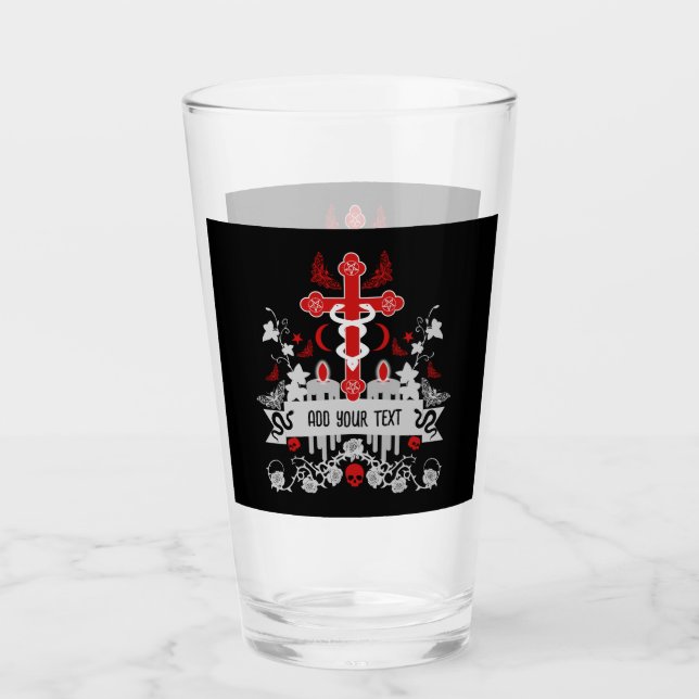 Goth Post Punk Fashion Glass (Front)