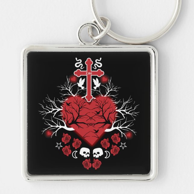 Goth Post Punk Fashion Key Ring (Front)