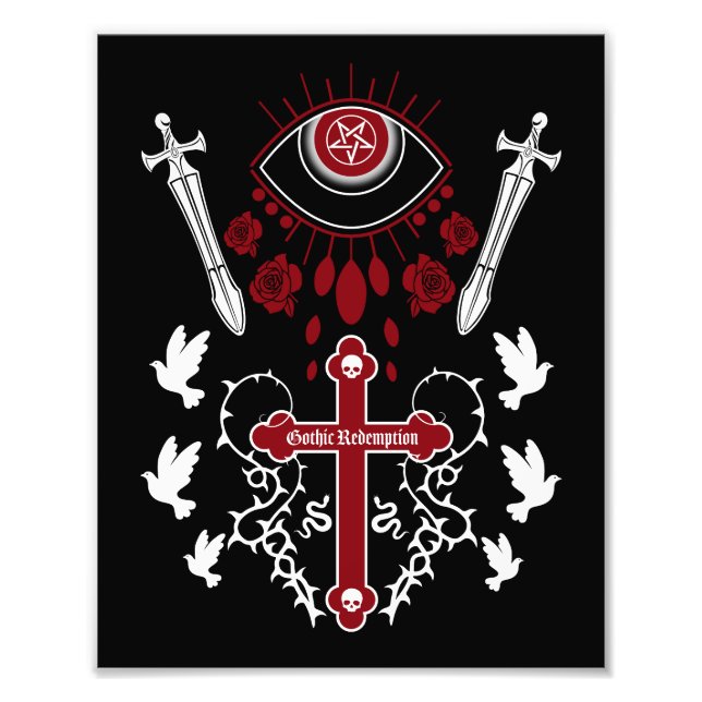 Goth Post Punk Fashion Photo Print (Front)