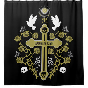 Goth Post Punk Fashion Shower Curtain